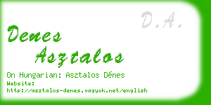 denes asztalos business card